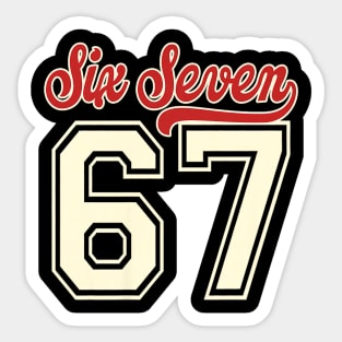 Number 67 Meme Six Seven Baseball Sticker
